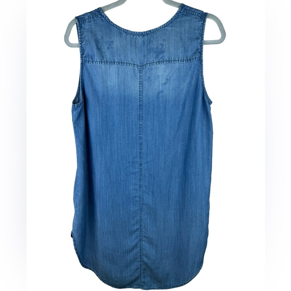 Beachlunchlounge women’s blue shirt sleeveless lyocell Jennifer coverup Dress M - Picture 2 of 6